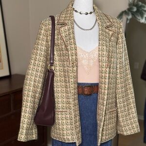 Cream and brown Tweed Blazer